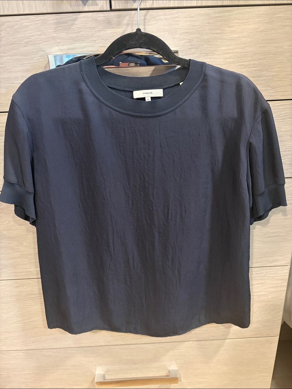 Vince Navy Short Sleeve Top
